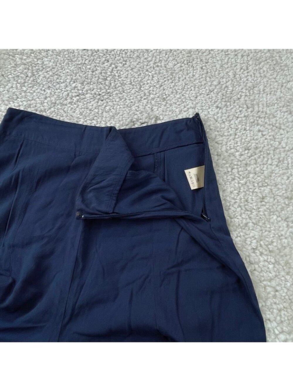 Anthropologie Maeve Canna Wide Leg Cropped Pant Navy Blue Womens 4 - Picture 6 of 11